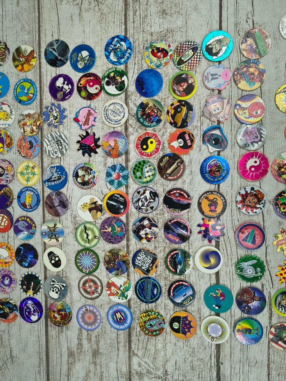 75+ Vintage 1990s Milk Cap Game Discs Mixed Lot